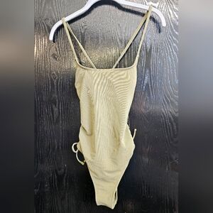 Women's Xhilaration green one-piece bathing suit, Medium